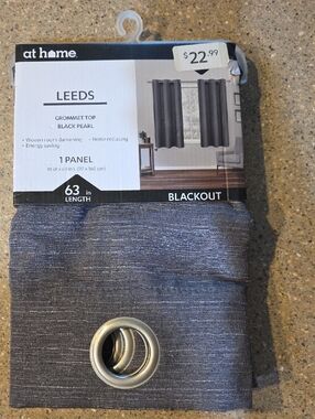 Leeds Black Pearl Blackout Curtain Panel - Black Pearl